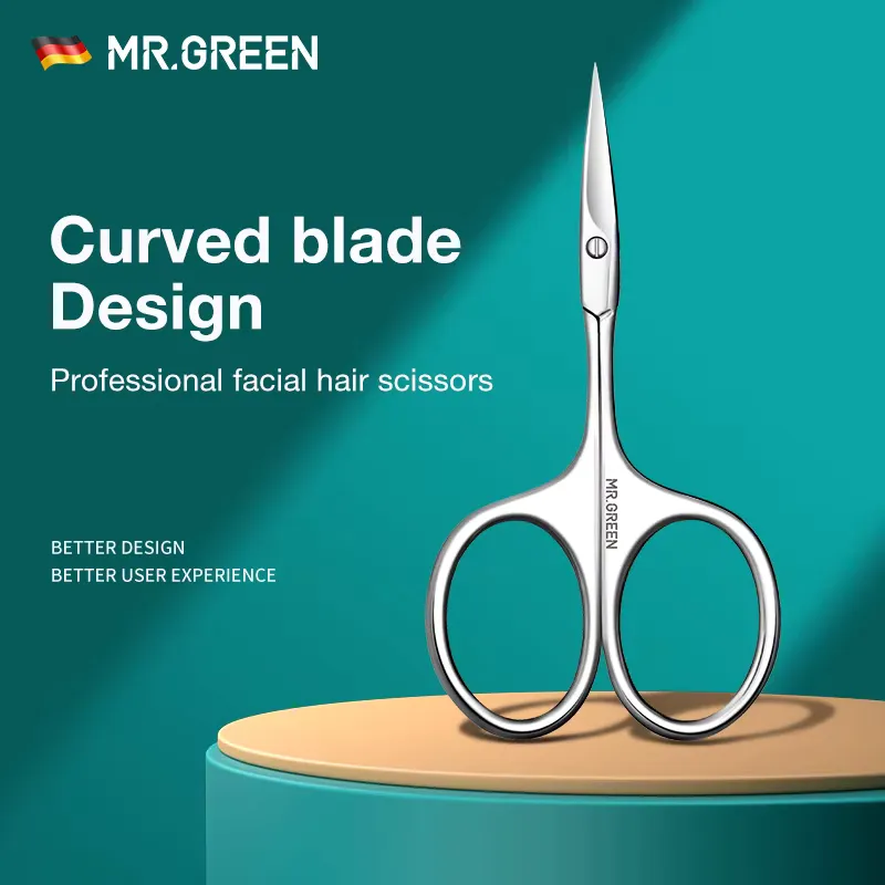 Mr.Green Tesoura Curvada para Sobrancelha e Cutícula – Inox