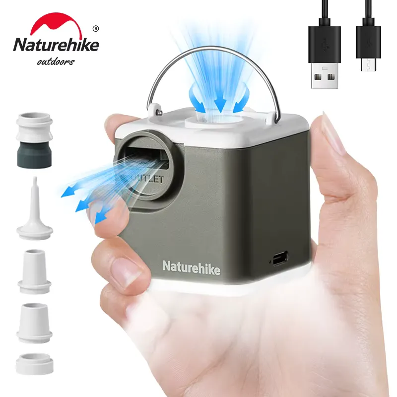 Naturehike Bomba Inflável de Ar com Luz LED e Bateria 2400mAh