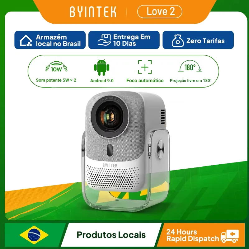 Byintek Love 2 - Projetor 1080P Full HD com Foco Automático