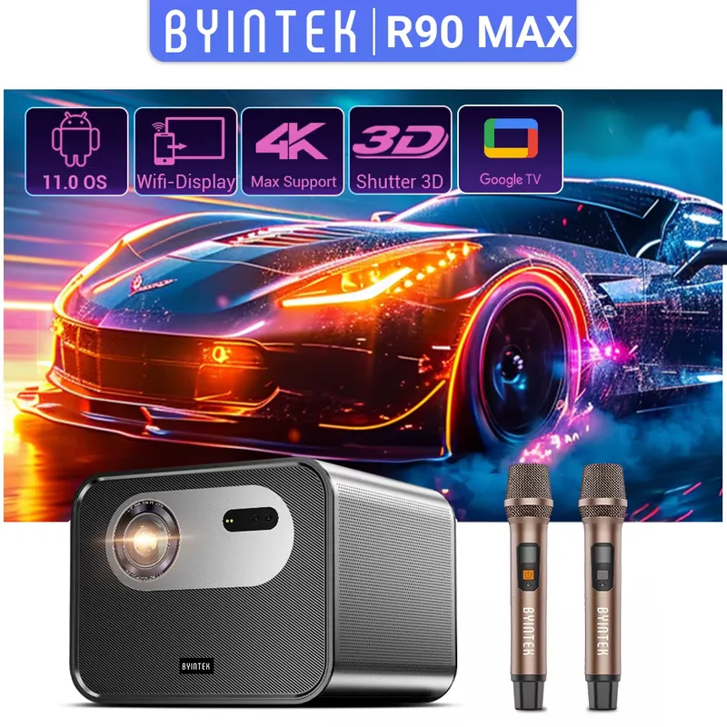 Byintek R90 Max Projetor 4K Full HD 2200 Lumens WiFi 6