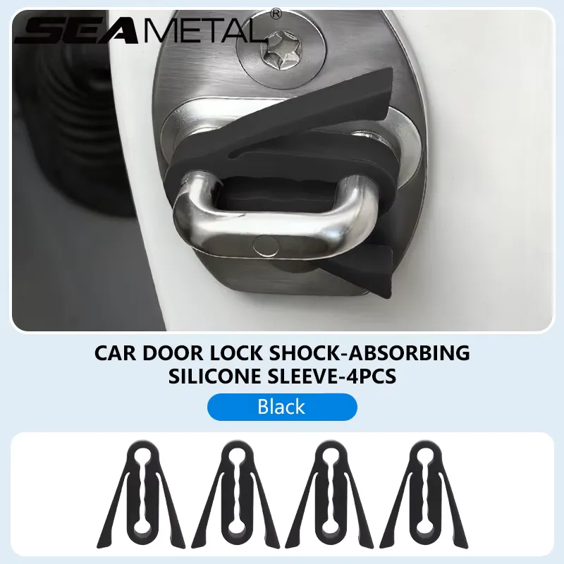 SEAMETAL Protetor Fechadura Porta Carro Silicone 4 Peças