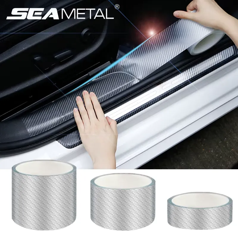 SEAMETAL Protetor Limiar Porta Carro Fibra Carbono