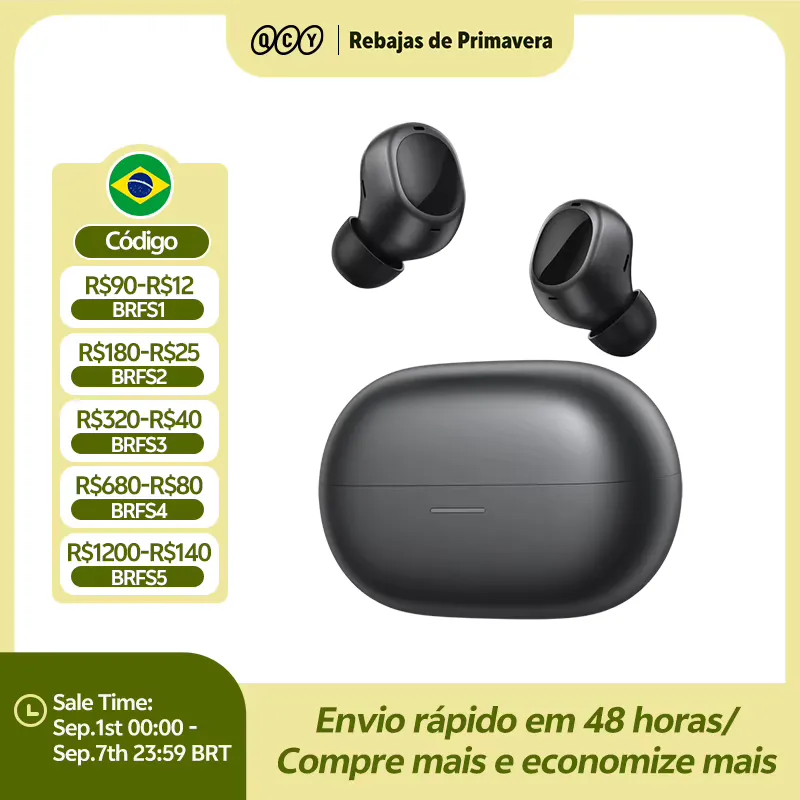 QCY MeloBuds A30 Fone Sem Fio ANC 60dB Bluetooth 6.0