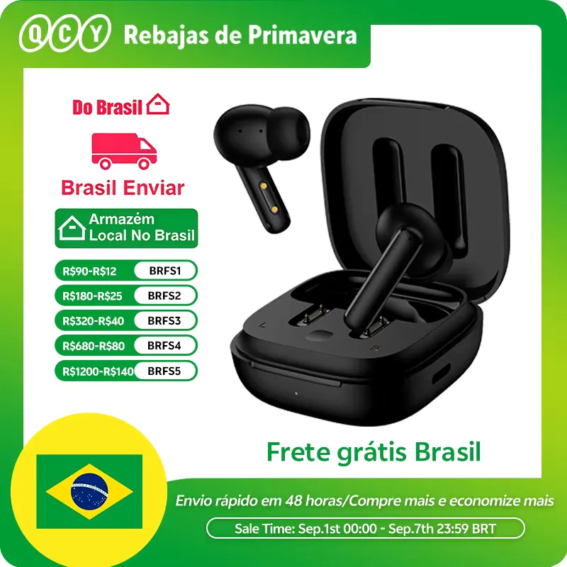 QCY T13 Fone de Ouvido Bluetooth com ANC e 4 Microfones