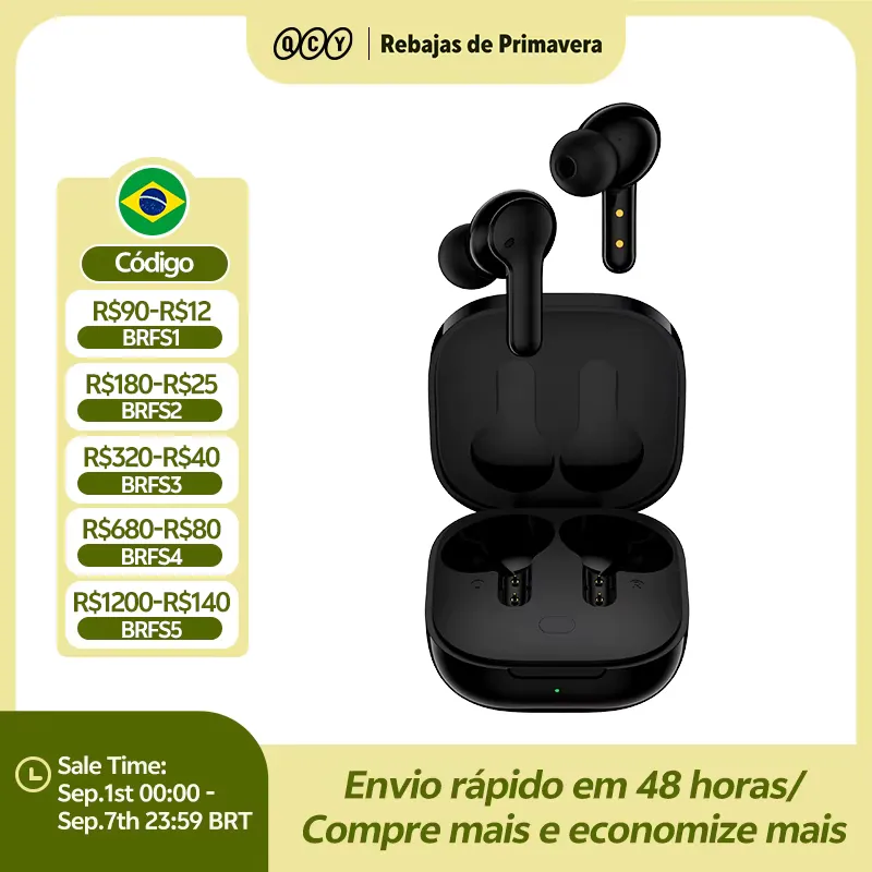 QCY T13 Fone de Ouvido Sem Fio Bluetooth 5.1 TWS