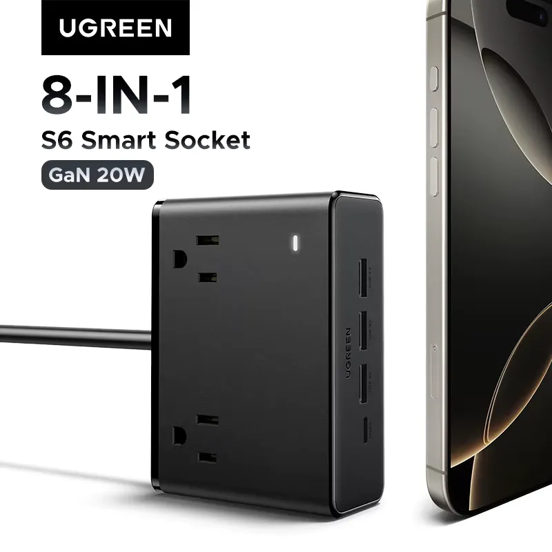 Ugreen Régua Inteligente 8 em 1 com USB - 2500W