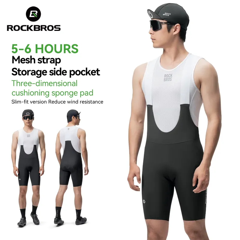 Rockbros Bermuda Ciclismo Bib Shorts Sem Costura Masculina