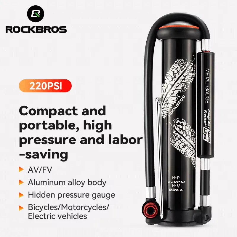 Rockbros Bomba de Ar Manual para Bicicleta 220PSI