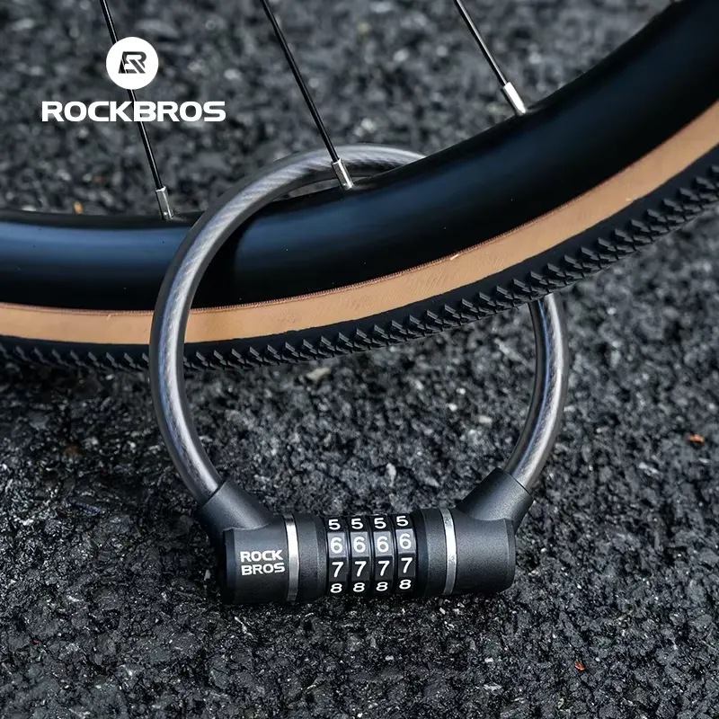 Rockbros Cadeado de Bicicleta Cabo Aço 4 Dígitos