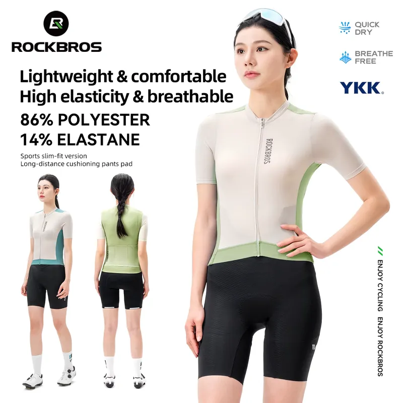 Rockbros Conjunto Ciclismo Feminino Manga Curta