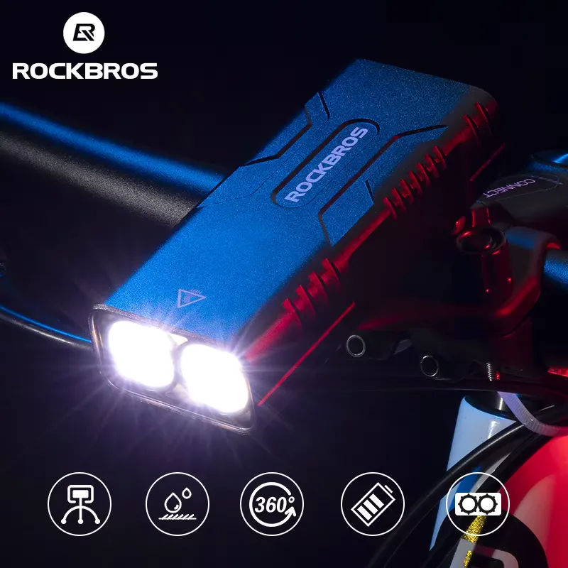 Rockbros Farol Bicicleta 10W 10000mAh LED Recarregável