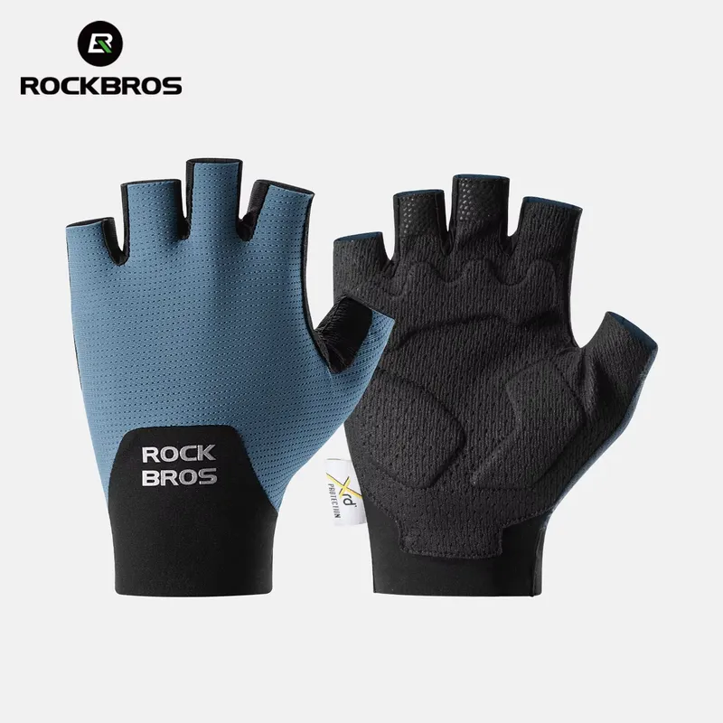 Rockbros Luvas de Ciclismo Meio Dedo com Absorção de Choque
