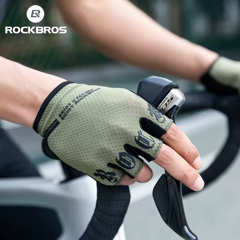 Rockbros Luvas de Ciclismo Meio Dedo Respirável