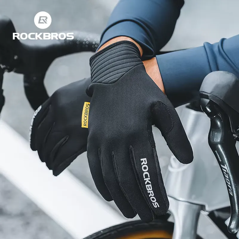 Rockbros Luvas de Ciclismo MTB Térmicas à Prova de Vento