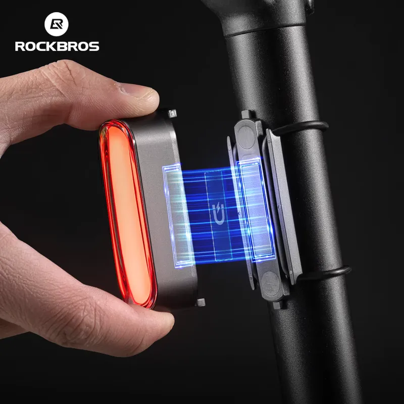 Rockbros Luz Traseira Bicicleta Magnética IPX6 Recarregável