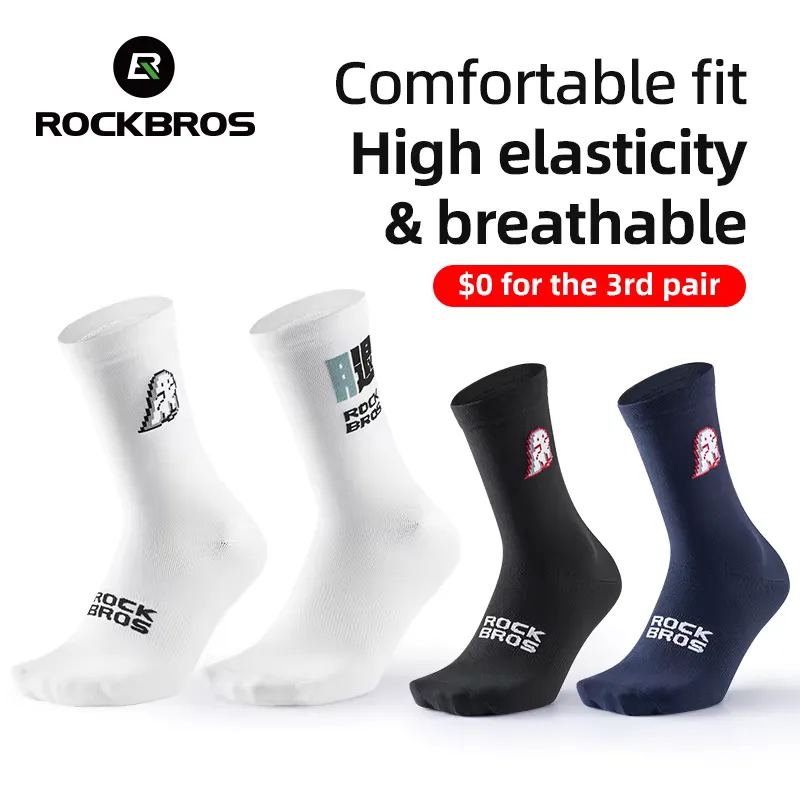 Rockbros Meias de Ciclismo Profissionais Respiráveis