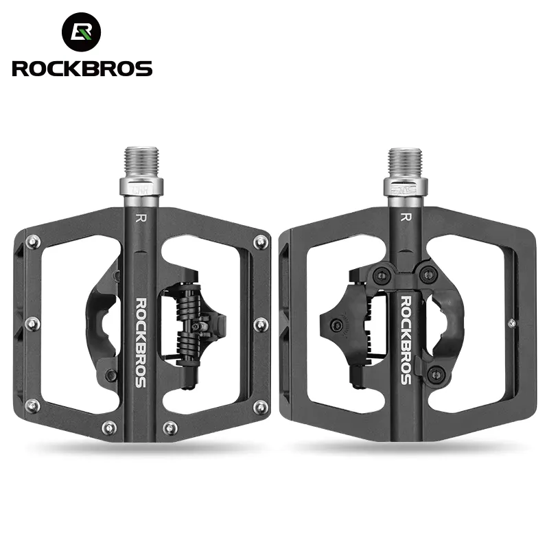 Rockbros Pedal Bicicleta 2 em 1 com Trava SPD MTB