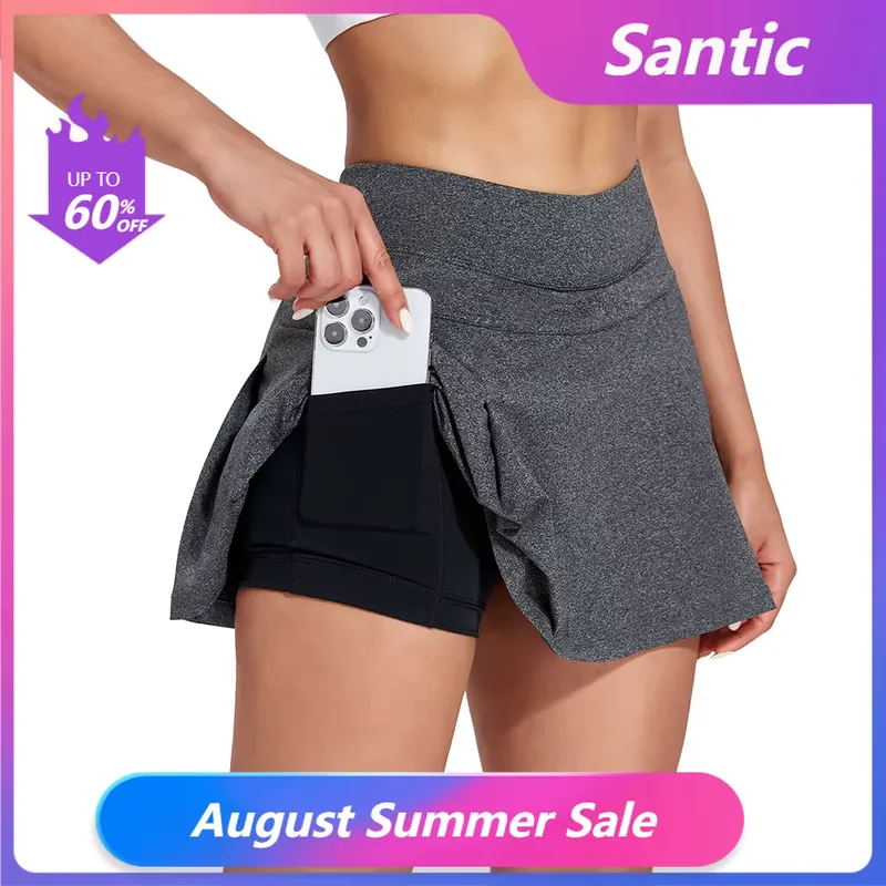 Santic Saia de Ciclismo Feminina Plissada com Forro