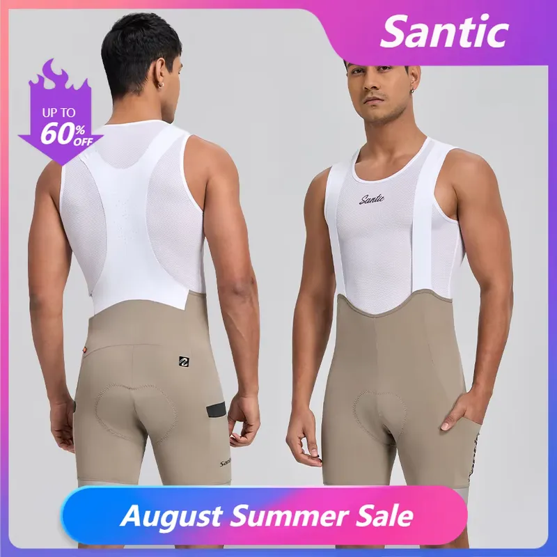 Santic Bermuda Ciclismo Bib Shorts Masculino Verão