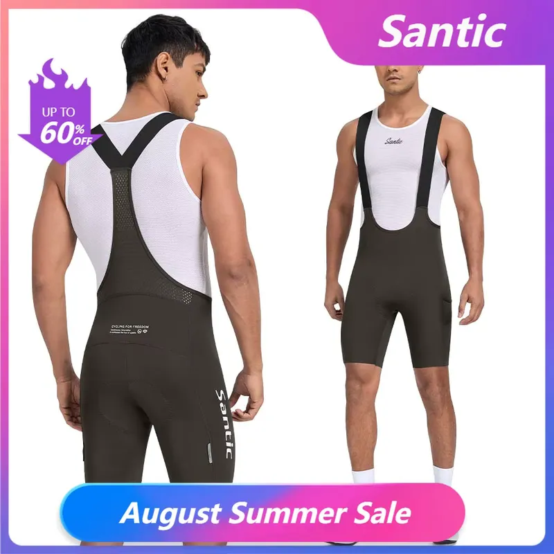 Santic Bib Shorts Ciclismo Masculino MTB Road