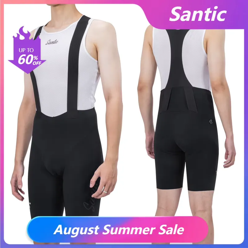 Santic Bib Shorts Ciclismo Masculino Respirável Secagem Rápida