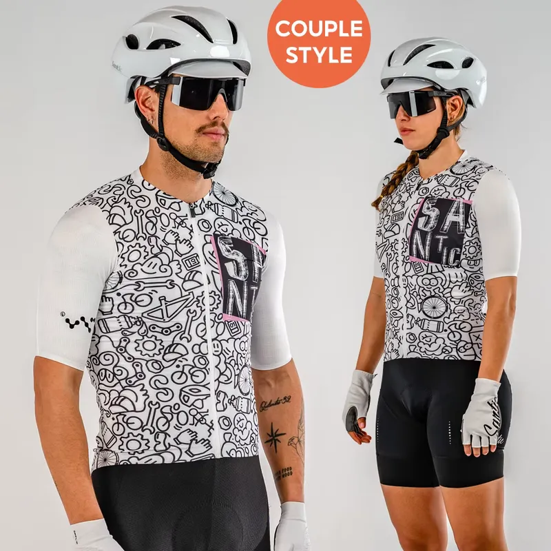 Santic Camisa Ciclismo Manga Curta Respirável Secagem Rápida
