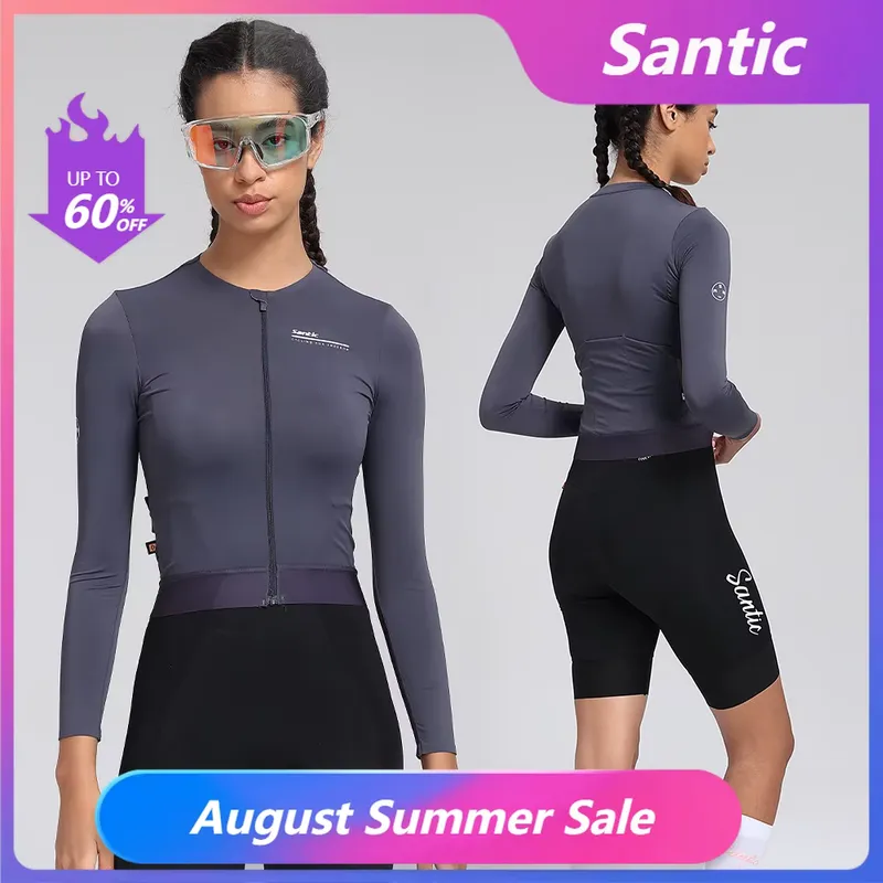 Santic Camisa Ciclismo Manga Longa Feminina Proteção Solar