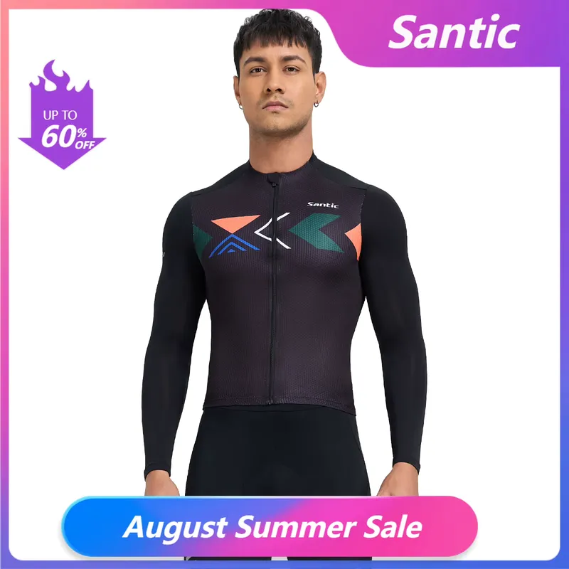 Santic Camisa Ciclismo Masculina Manga Longa Respirável