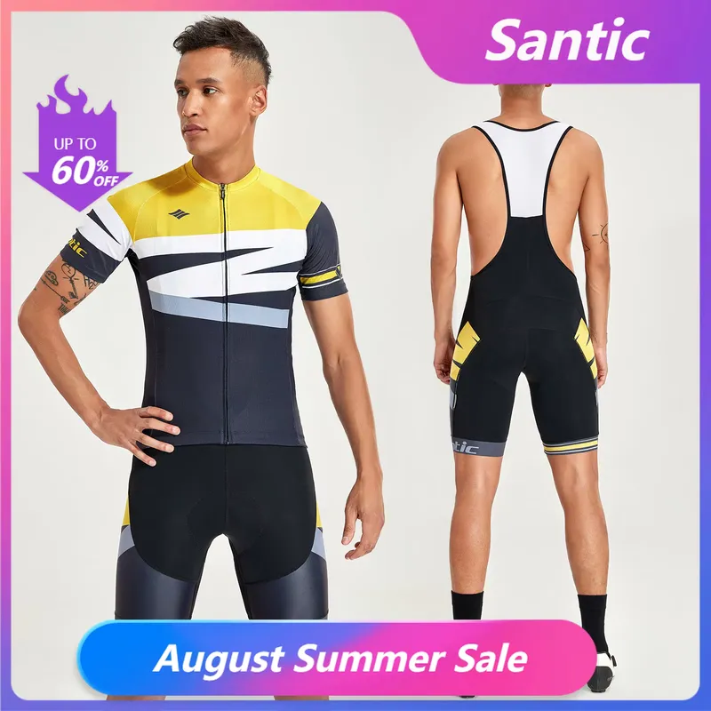 Santic Conjunto Ciclismo Masculino Verão com Shorts 4D