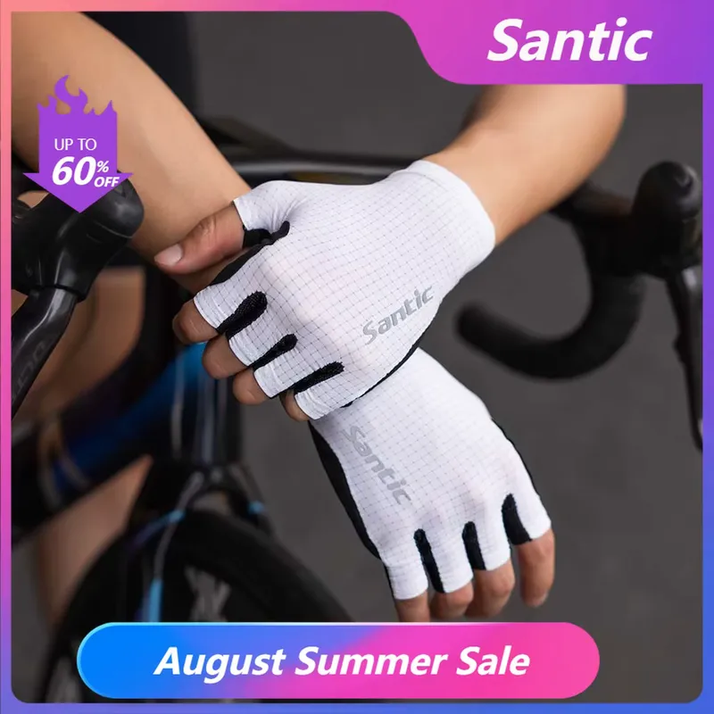 Santic Luva Ciclismo Meio Dedo Verão Respirável