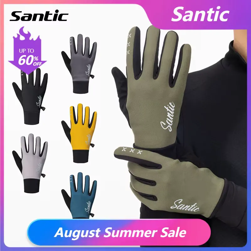 Santic Luvas de Bicicleta Inverno à Prova de Vento