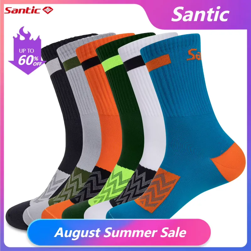 Santic Meias de Ciclismo Respiráveis Multicoloridas