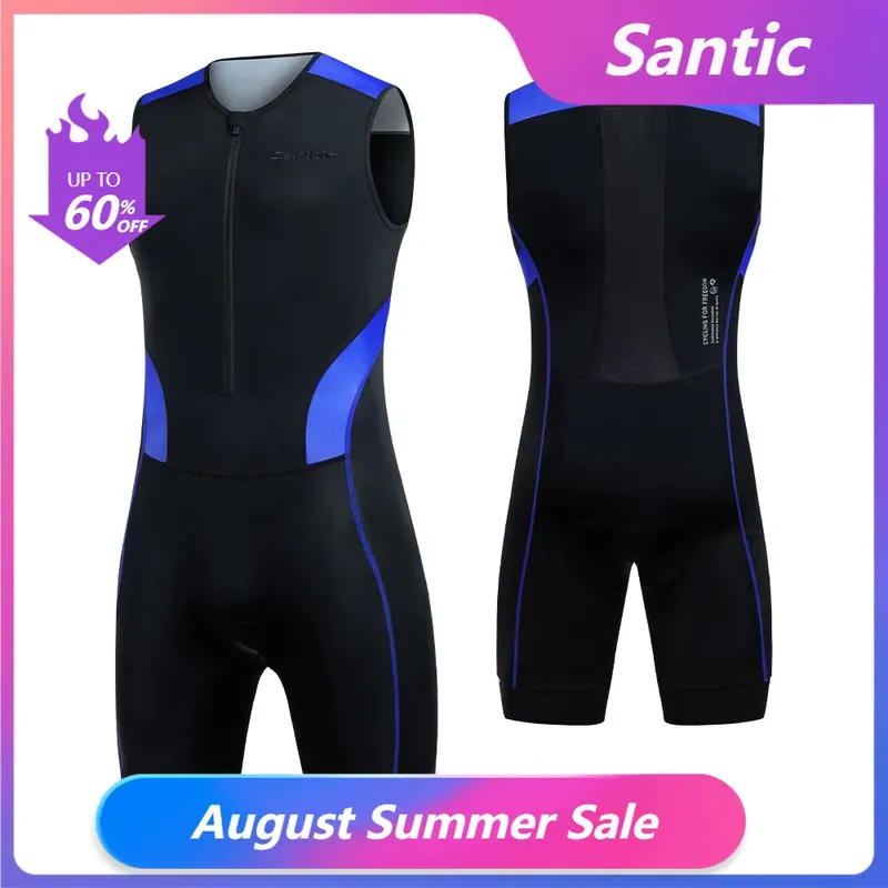 Santic Triathlon Masculino Sem Mangas com Proteção