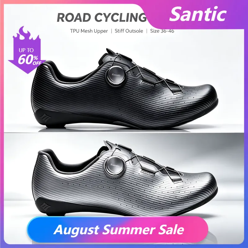 Santic Sapato de Ciclismo Fibra Carbono - Estrada e MTB