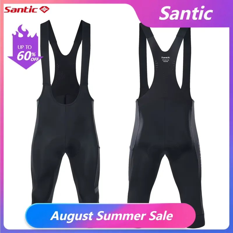 Santic Shorts Ciclismo 3/4 Masculino Bib Respirável MTB