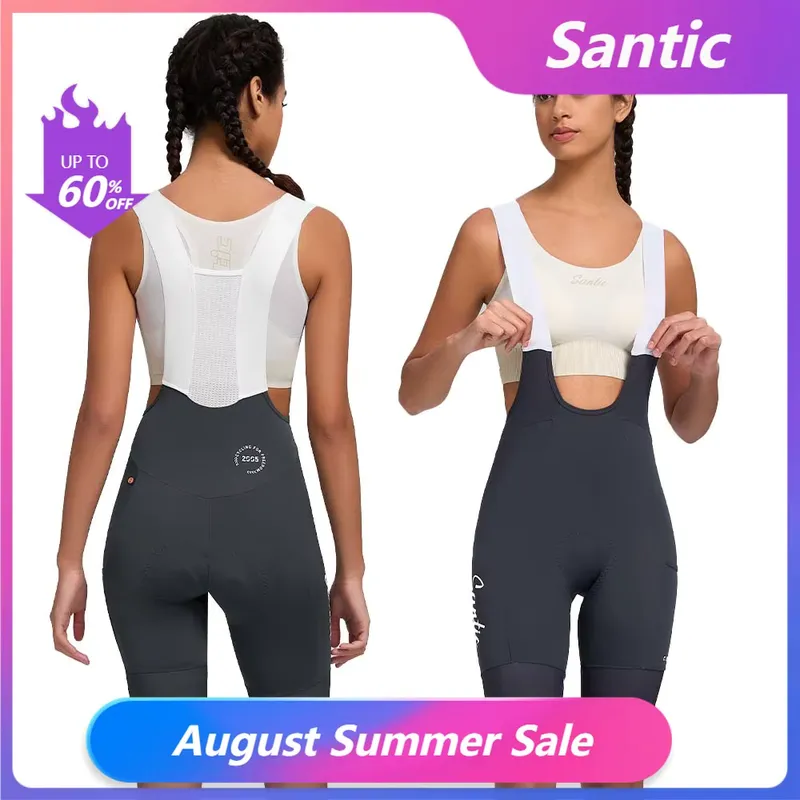 Santic Shorts Ciclismo Feminino Com Almofada Dupla
