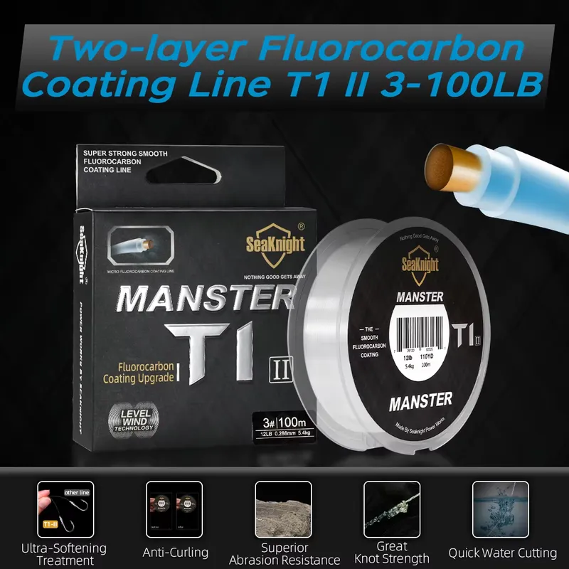 SeakNight T1II Linha de Pesca 100m Fluorocarbono