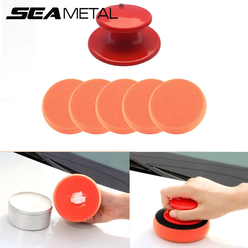 SEAMETAL Kit 6 Esponjas Polimento Carro com Alça