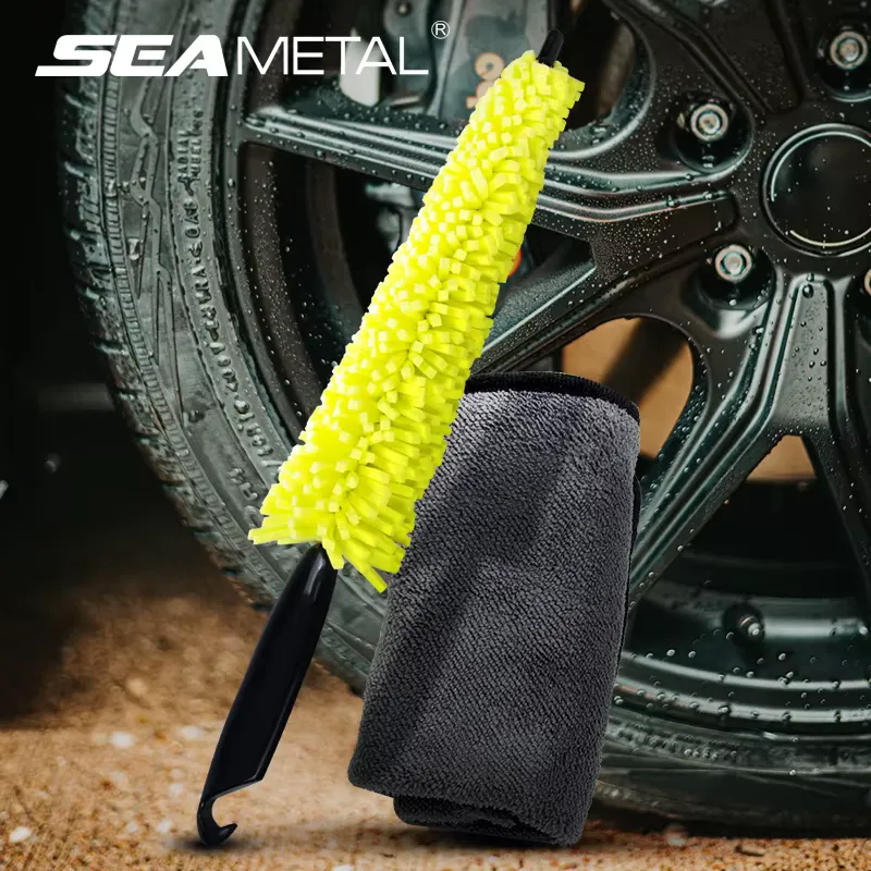SEAMETAL Kit Limpeza Carro Escova Microfibra 29cm