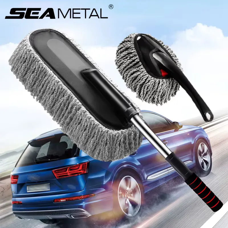 SEAMETAL Kit Limpeza Carro com Escova Retrátil e Microfibra