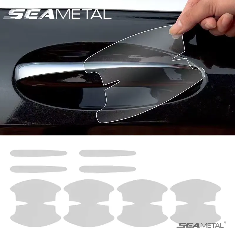 SEAMETAL Protetor Maçaneta Carro - 8 Peças Adesivo Transparente
