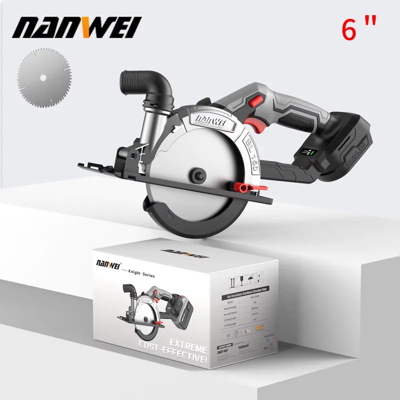 Nanwei Serra Circular Sem Fio 20V 6 Polegadas