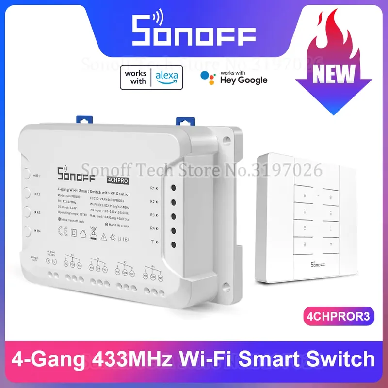 Sonoff 4CH Pro R3 Interruptor Inteligente 4 Canais