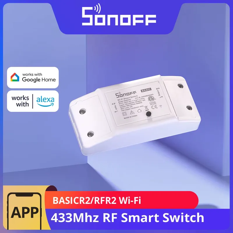 Sonoff BasicR2 Interruptor Inteligente Wi-Fi 433MHz