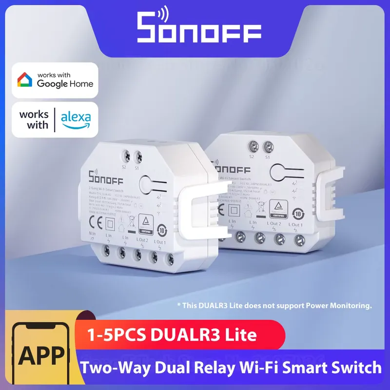 Sonoff DULR3 Lite Relé WiFi Duplo Inteligente