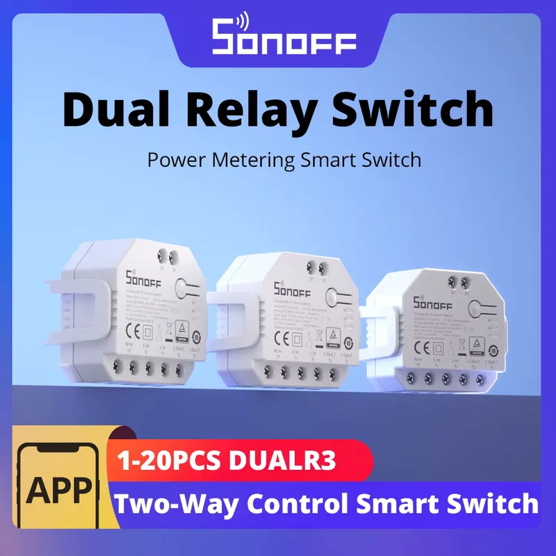 Sonoff DULR3 Relé Duplo Inteligente WiFi com Medição de Energia