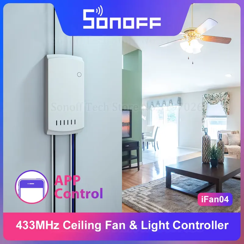 Sonoff iFan04 Ventilador de Teto Inteligente WiFi 110V/220V