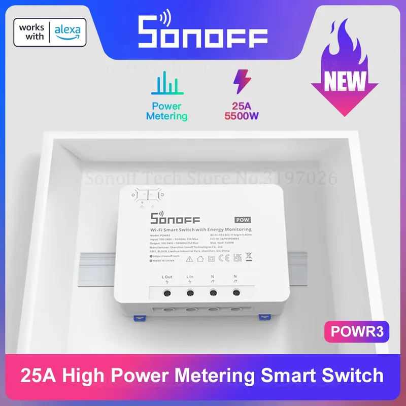 Sonoff Pow R3 Interruptor Inteligente WiFi 25A