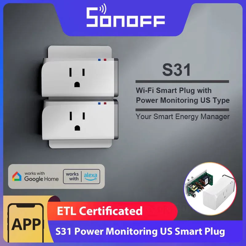 Sonoff S31 Tomada Inteligente 15A Wi-Fi com Monitoramento