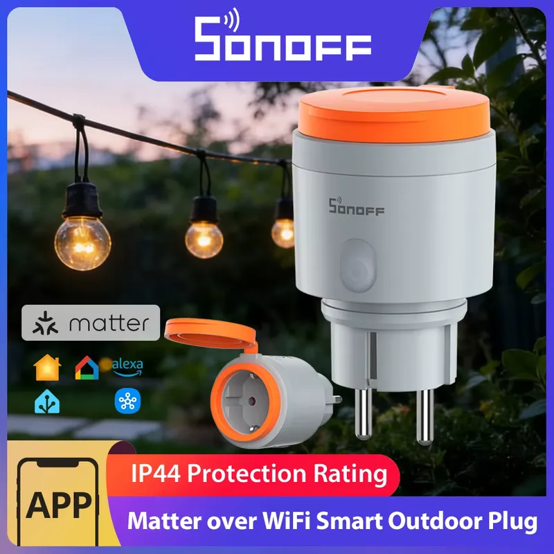 Sonoff S61STPF-PM-O Tomada Inteligente Externa Tipo F